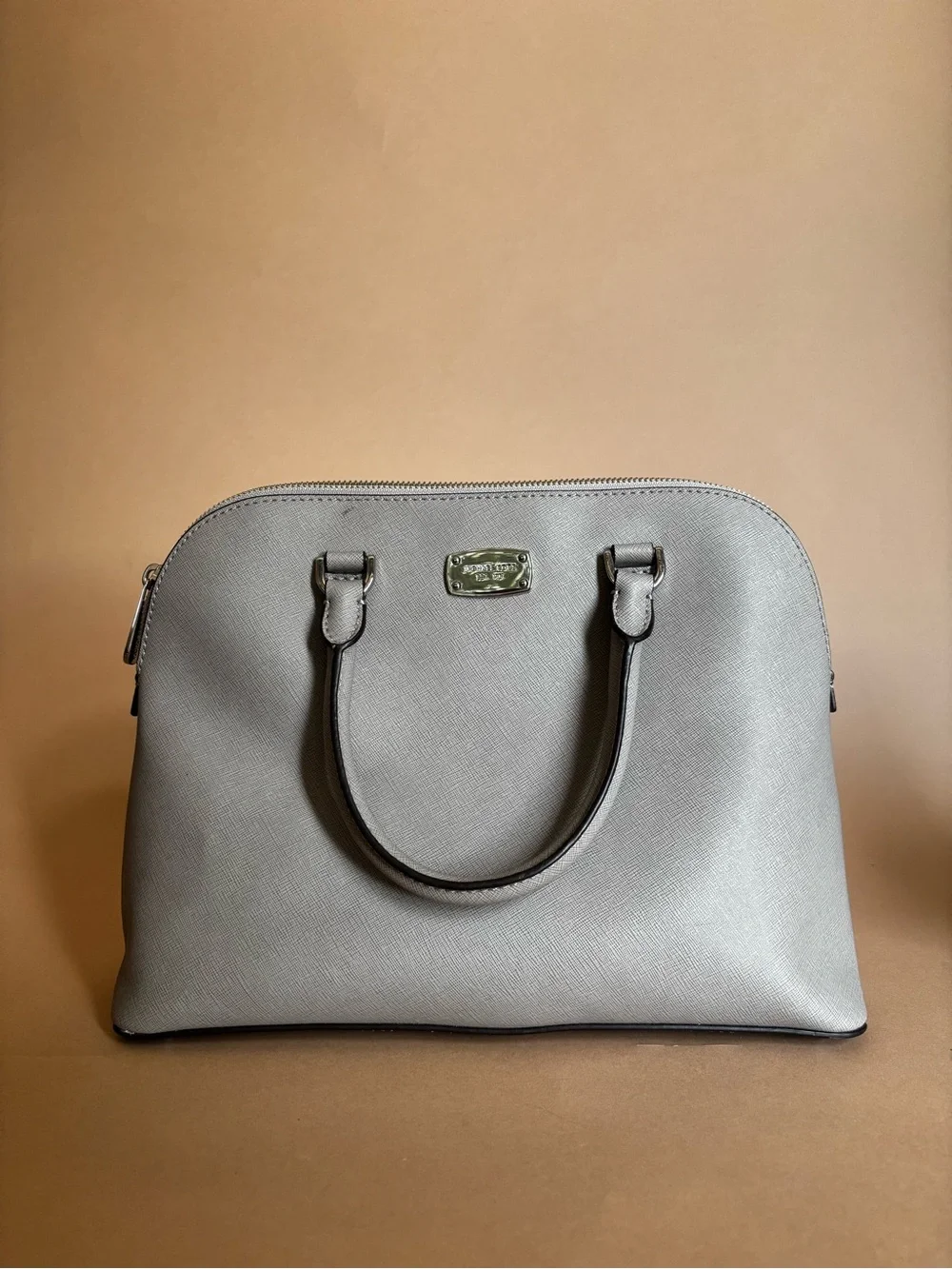Michael Kors Gray Saffiano Dome Satchel